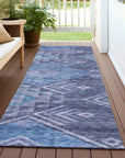 LOOMLAN Rugs Harmony Blue Washable Indoor-Outdoor Rug