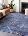 LOOMLAN Rugs Harmony Blue Washable Indoor-Outdoor Rug