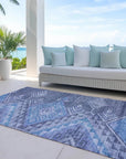 LOOMLAN Rugs Harmony Blue Washable Indoor-Outdoor Rug