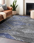 Harmony Pewter Washable Indoor - Outdoor Rug - LOOMLAN - LOOMLAN Rugs - Outdoor Rugs