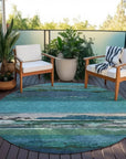 LOOMLAN Rugs Havari Teal Washable Indoor-Outdoor Rug