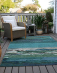 LOOMLAN Rugs Havari Teal Washable Indoor-Outdoor Rug