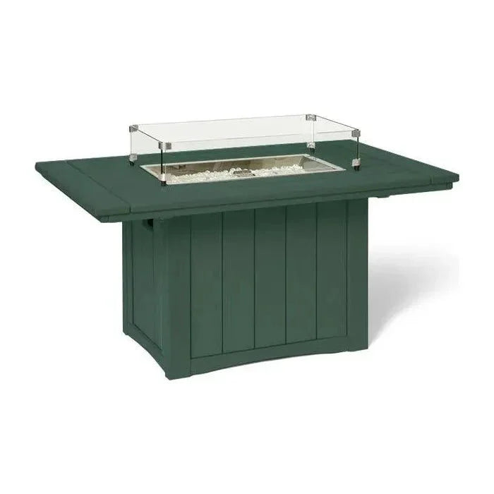 HDPE Poly Wood Rectangular Fire Table USA Made - LOOMLAN - Breezesta - Outdoor Fire Tables