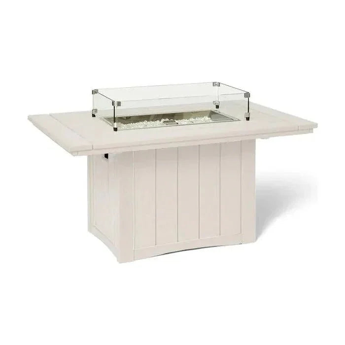 HDPE Poly Wood Rectangular Fire Table USA Made - LOOMLAN - Breezesta - Outdoor Fire Tables