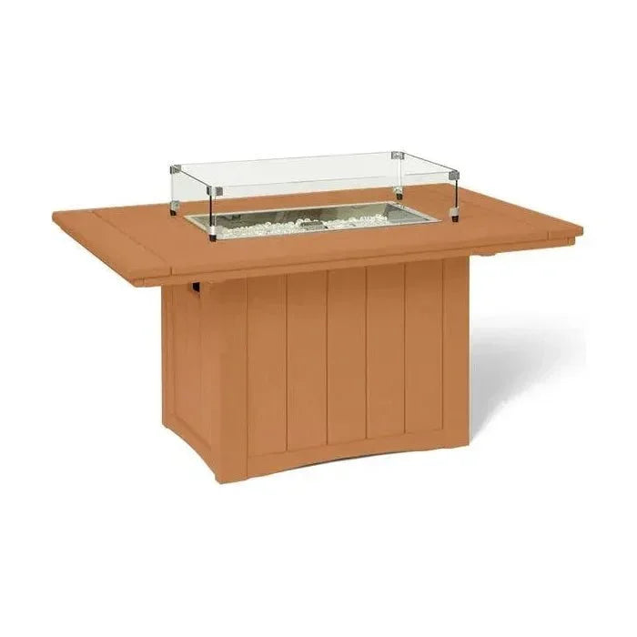 HDPE Poly Wood Rectangular Fire Table USA Made - LOOMLAN - Breezesta - Outdoor Fire Tables
