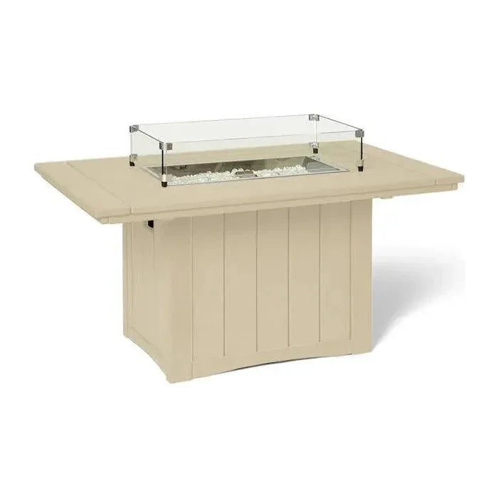 HDPE Poly Wood Rectangular Fire Table USA Made - LOOMLAN - Breezesta - Outdoor Fire Tables