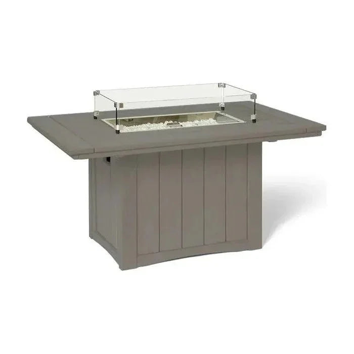 HDPE Poly Wood Rectangular Fire Table USA Made - LOOMLAN - Breezesta - Outdoor Fire Tables