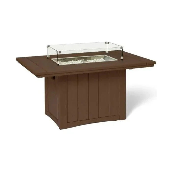 HDPE Poly Wood Rectangular Fire Table USA Made - LOOMLAN - Breezesta - Outdoor Fire Tables
