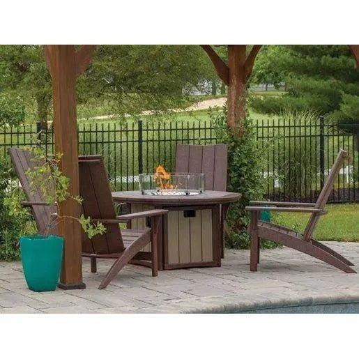 HDPE Round Fire Pit Table USA Made Elementz Blaze - LOOMLAN - Breezesta - Outdoor Fire Tables