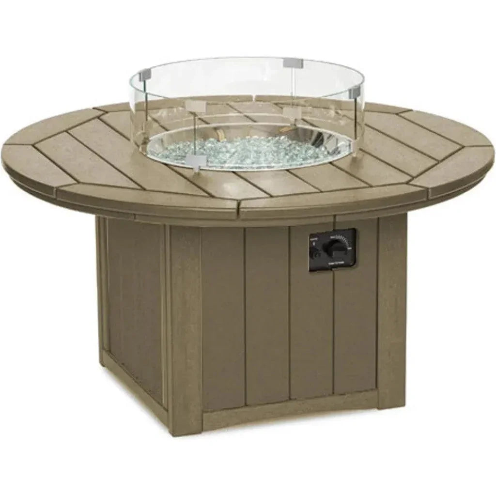 HDPE Round Fire Pit Table USA Made Elementz Blaze - LOOMLAN - Breezesta - Outdoor Fire Tables
