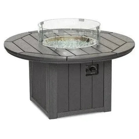 HDPE Round Fire Pit Table USA Made Elementz Blaze - LOOMLAN - Breezesta - Outdoor Fire Tables