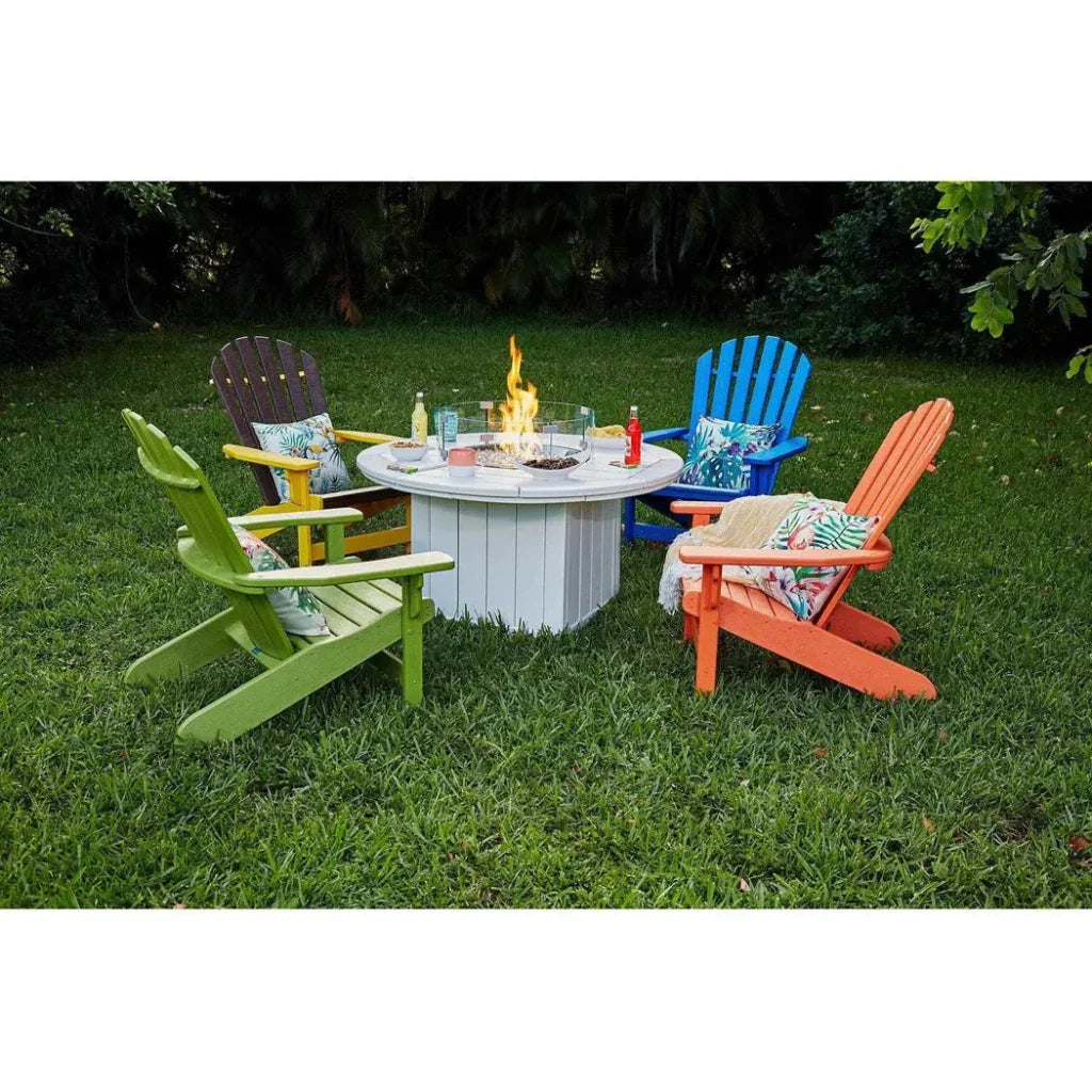 HDPE Round Fire Pit Table USA Made Elementz Blaze - LOOMLAN - Breezesta - Outdoor Fire Tables