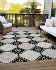 LOOMLAN Rugs Henriette Black Washable Indoor-Outdoor Rug