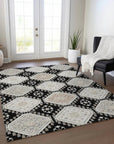 LOOMLAN Rugs Henriette Black Washable Indoor-Outdoor Rug