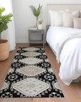 LOOMLAN Rugs Henriette Black Washable Indoor-Outdoor Rug
