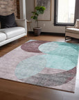 LOOMLAN Rugs Henry Teal Washable Indoor-Outdoor Rug