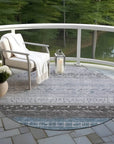 LOOMLAN Rugs Hilda Blue Washable Indoor-Outdoor Rug