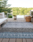 LOOMLAN Rugs Hilda Blue Washable Indoor-Outdoor Rug