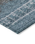 LOOMLAN Rugs Hilda Blue Washable Indoor-Outdoor Rug