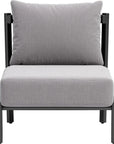 Horizon Aluminum Gray Armless Accent Chair - LOOMLAN - Zuo Modern - Outdoor Accent Chairs
