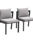 Horizon Aluminum Gray Dining Chair 2PC - LOOMLAN - Zuo Modern - Outdoor Dining Chairs