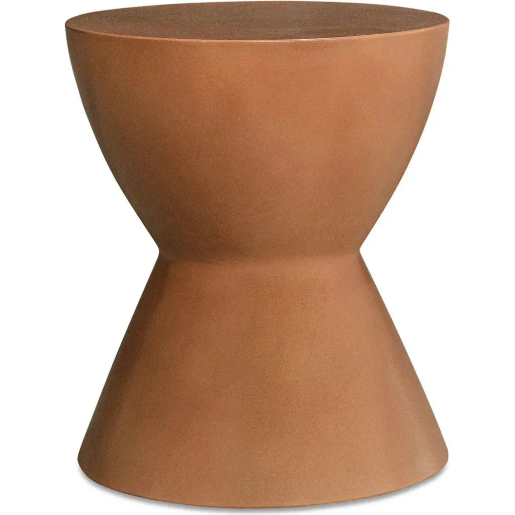 Hourglass Concrete Brown Outdoor Stool - LOOMLAN - Garden Stools
