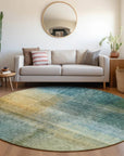 LOOMLAN Rugs Hue Blue Washable Indoor-Outdoor Rug