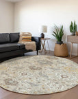 LOOMLAN Rugs Ilyara Beige Washable Indoor-Outdoor Rug