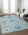 LOOMLAN Rugs Ilyara Blue Washable Indoor-Outdoor Rug