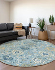 LOOMLAN Rugs Ilyara Blue Washable Indoor-Outdoor Rug