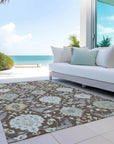 LOOMLAN Rugs Ilyara Brown Washable Indoor-Outdoor Rug