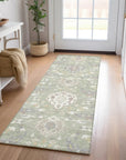 LOOMLAN Rugs Ilyara Green Washable Indoor-Outdoor Rug