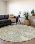 LOOMLAN Rugs Ilyara Green Washable Indoor-Outdoor Rug