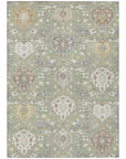 LOOMLAN Rugs Ilyara Green Washable Indoor-Outdoor Rug