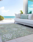 LOOMLAN Rugs Ilyara Green Washable Indoor-Outdoor Rug