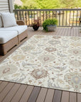 LOOMLAN Rugs Ilyara Ivory Washable Indoor-Outdoor Rug