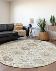 LOOMLAN Rugs Ilyara Ivory Washable Indoor-Outdoor Rug