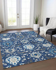 LOOMLAN Rugs Ilyara Navy Washable Indoor-Outdoor Rug