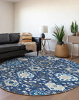 LOOMLAN Rugs Ilyara Navy Washable Indoor-Outdoor Rug