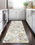 LOOMLAN Rugs Ilyone Ivory Washable Indoor-Outdoor Rug