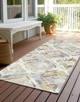 LOOMLAN Rugs Ilyone Ivory Washable Indoor-Outdoor Rug