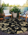 LOOMLAN Rugs Inoa Black Washable Indoor-Outdoor Rug