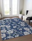 LOOMLAN Rugs Inoa Blue Washable Indoor-Outdoor Rug