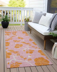 LOOMLAN Rugs Inoa Pink Washable Indoor-Outdoor Rug