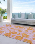 LOOMLAN Rugs Inoa Pink Washable Indoor-Outdoor Rug