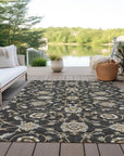 LOOMLAN Rugs Irene Black Washable Indoor-Outdoor Rug