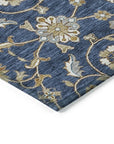 LOOMLAN Rugs Irene Blue Washable Indoor-Outdoor Rug