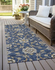 LOOMLAN Rugs Irene Blue Washable Indoor-Outdoor Rug