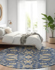 LOOMLAN Rugs Irene Blue Washable Indoor-Outdoor Rug