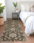 LOOMLAN Rugs Irene Brown Washable Indoor-Outdoor Rug